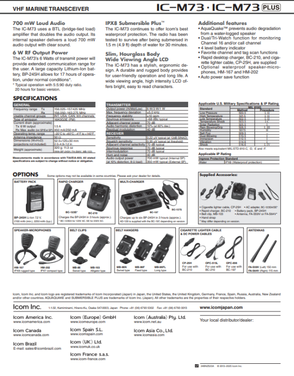 ICOM IC-M73 Plus - Image 4